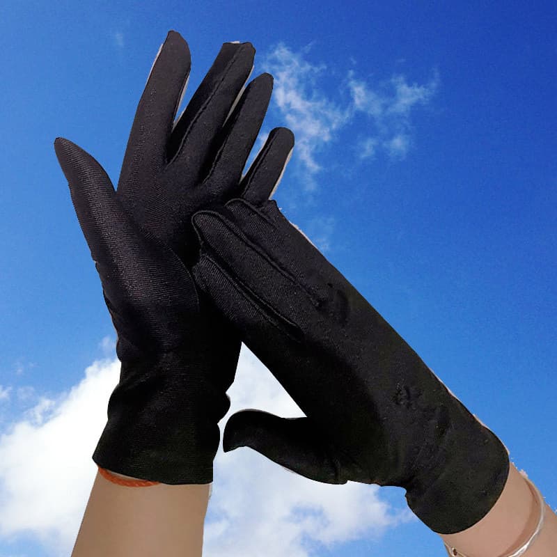 Luvas finas de spandex para primavera e verão, alta elasticidade, bordadas, proteção solar feminina, decorativas, para m