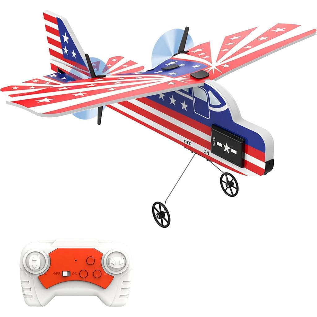 Avião Planador com Controle Remoto para Crianças e Adultos - 2.4GHz de Longo Alcance, Autoequilíbrio e Material MPP Durá