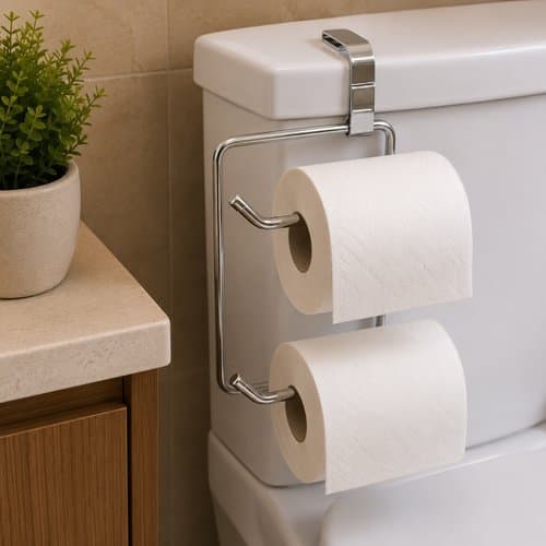 Suporte Duplo Papel Higienico Encaixe Caixa Acoplada Banheiro Organizado Resistente Pratico