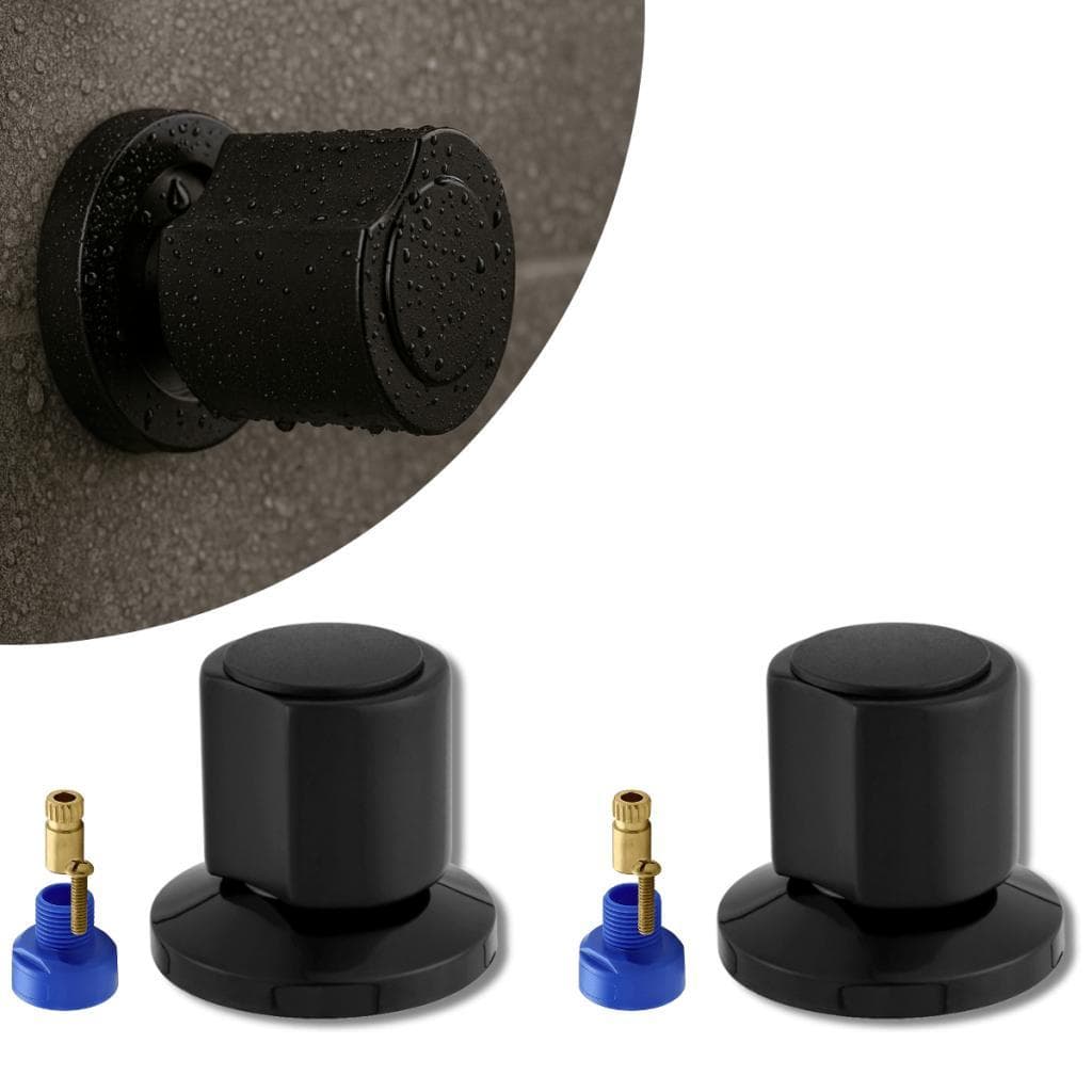 Kit 02 Acabamentos de Chuveiro Compatível com Registros Docol e Deca Preto C/ Conversor