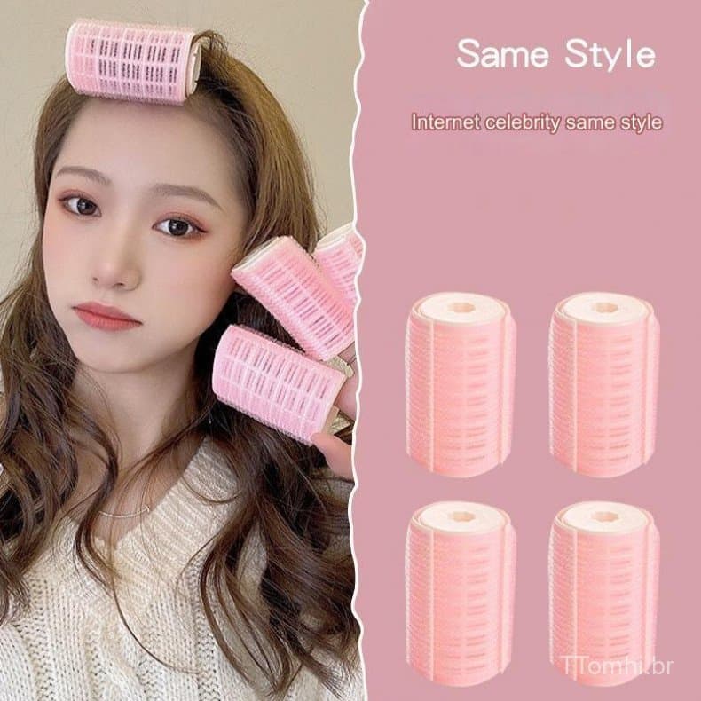 Rolos de Cabelo Autoaderentes, Modeladores de Cabelo Sem Calor, Fita de Cetim para Cachos, Tiara Modeladora, Ferramentas