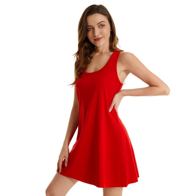 Camisola de dormir feminina em algodão penteado, corte solto, roupa de casa de alta qualidade.