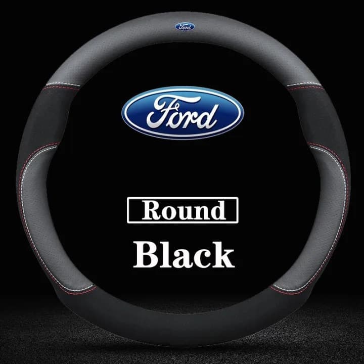 Capa de Volante de Couro para Ford T6 T7 WL Everest Focus Escape Mustang Ecosport Ranger Raptor, Acessórios Resistentes