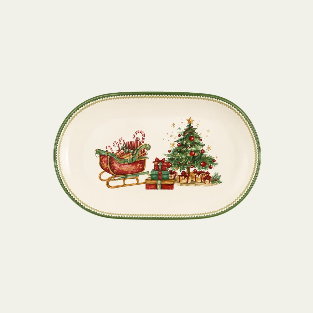 Travessa Estampa Árvore Natal Aconchego - Alleanza