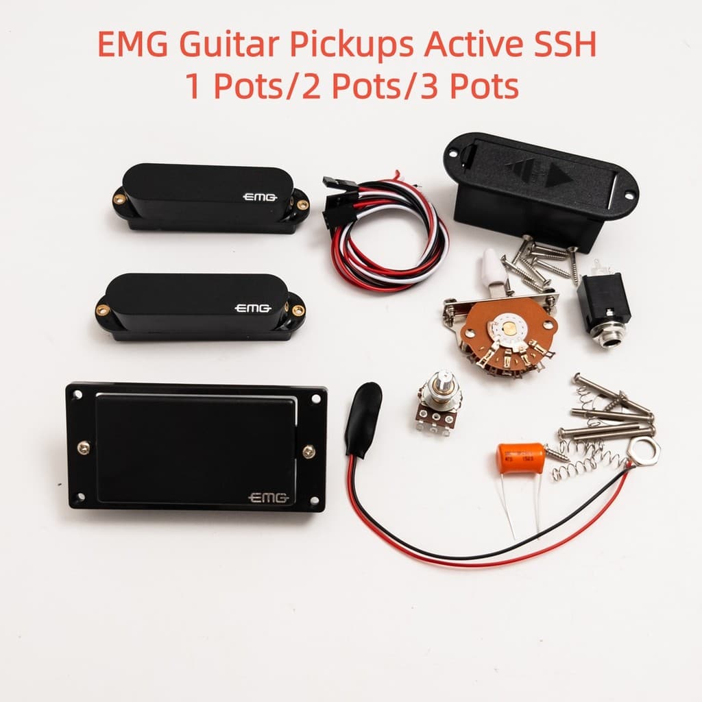 Captadores De Guitarra EMG Active SSH Humbucker Potenciômetro Acessórios Preto (1 Pote/2 Potes/3)