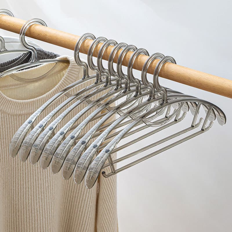 Acrílico transparente sem costura cabide doméstico cabide antiderrapante loja de roupas Rack anti-ombro canto cabide de