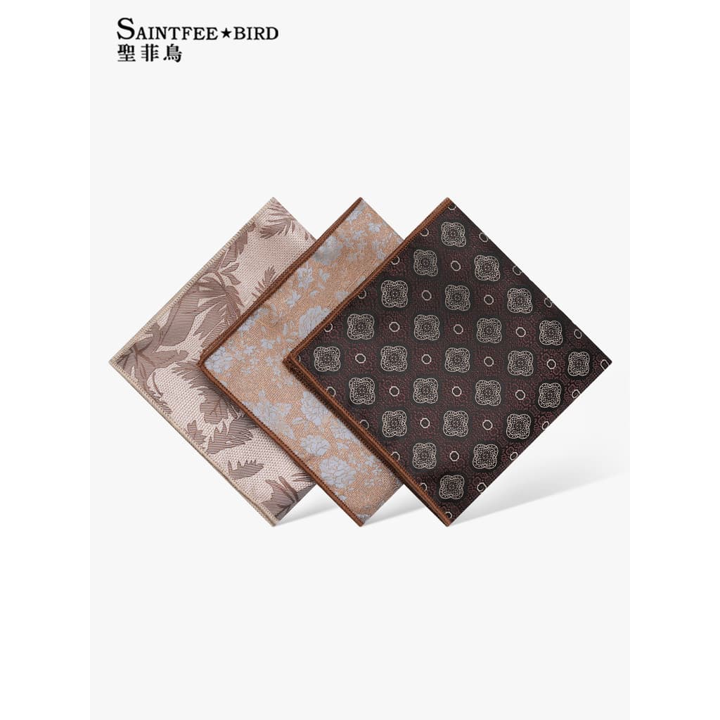 Retro café cor lenço quadrado Formal Wear casamento britânico noivo anfitrião High-End lenço bolso acessórios quadrados