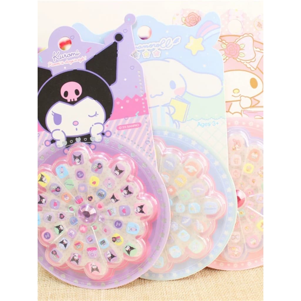 Kuromi melodia adesivos de unhas segurança infantil menina adesivos bebê Manicure adesivos de unhas autoadesivos