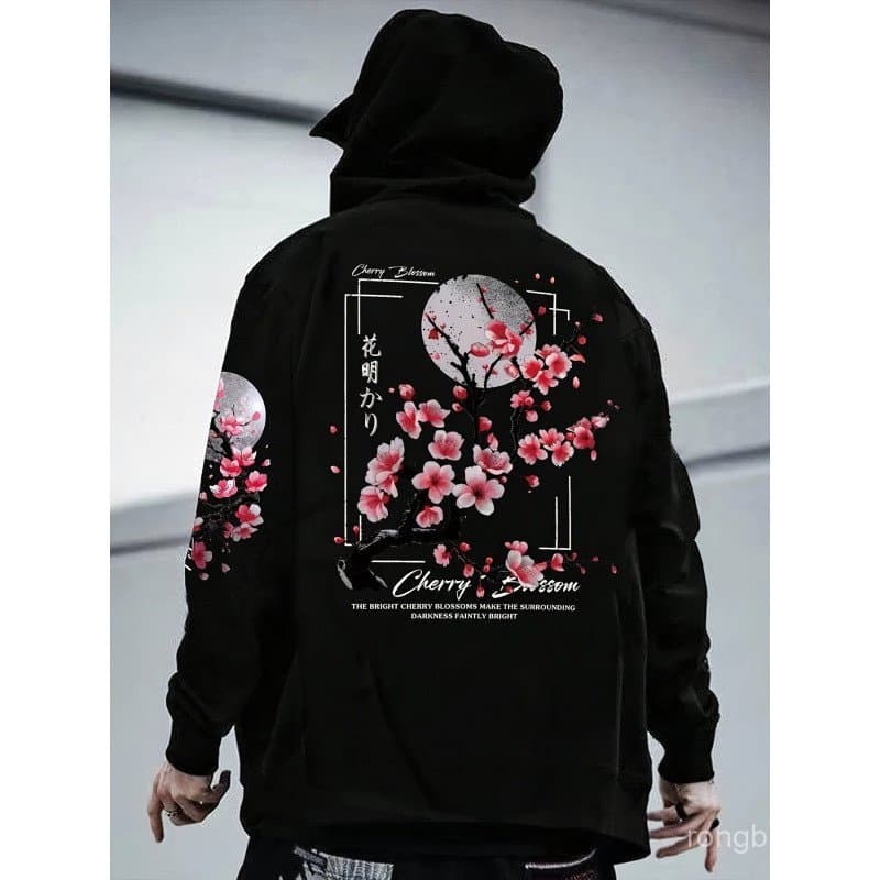 Moletom com capuz estampado de lã masculino transfronteiriço - estilo esportivo Casual, pulôver solto, adequado para out