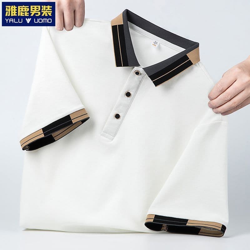 Roupas masculinas 2025 lapela camisa masculina de manga curta Casual solto tamanho grande meia manga verão topo