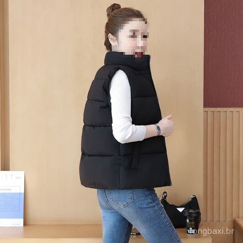 Outono inverno roupas femininas velo-de lã algodão-velo colete feminino casaco de inverno algodão @