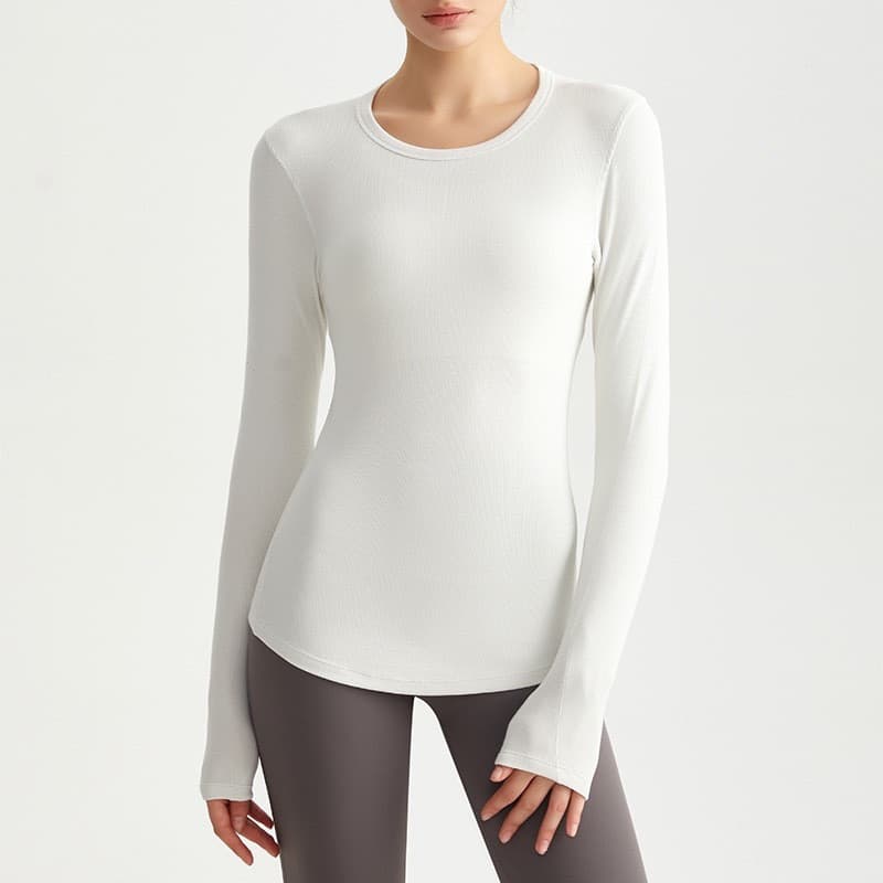 Novo Top de Yoga para Outono Inverno, Camisa Esportiva de Manga Longa Elástica e Ajustada para Corrida e Treinamento de