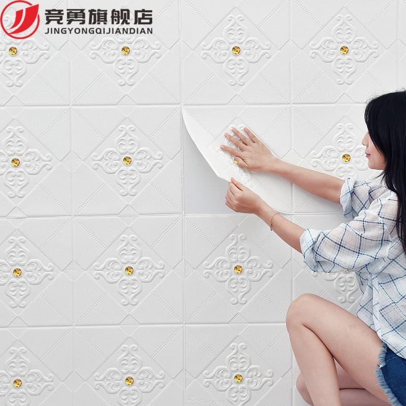 Papel de parede autoadesivo 3d tridimensional adesivo de parede quarto fundo quente decoração de papel de parede
