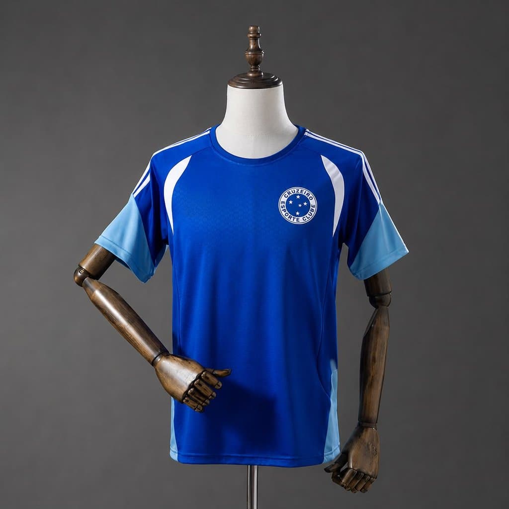 Camisa Masculina Azul com Detalhes Azul Claro 26 – Modelo Esportivo Casual P ao 2XL