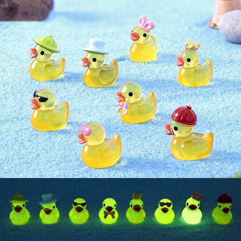[Zutimy] 8 Peças De Resina Luminosa Mini Miniaturas De Duling Amarelo Boneca Casa Que Brilha No Escuro Estatuetas Dus Pa