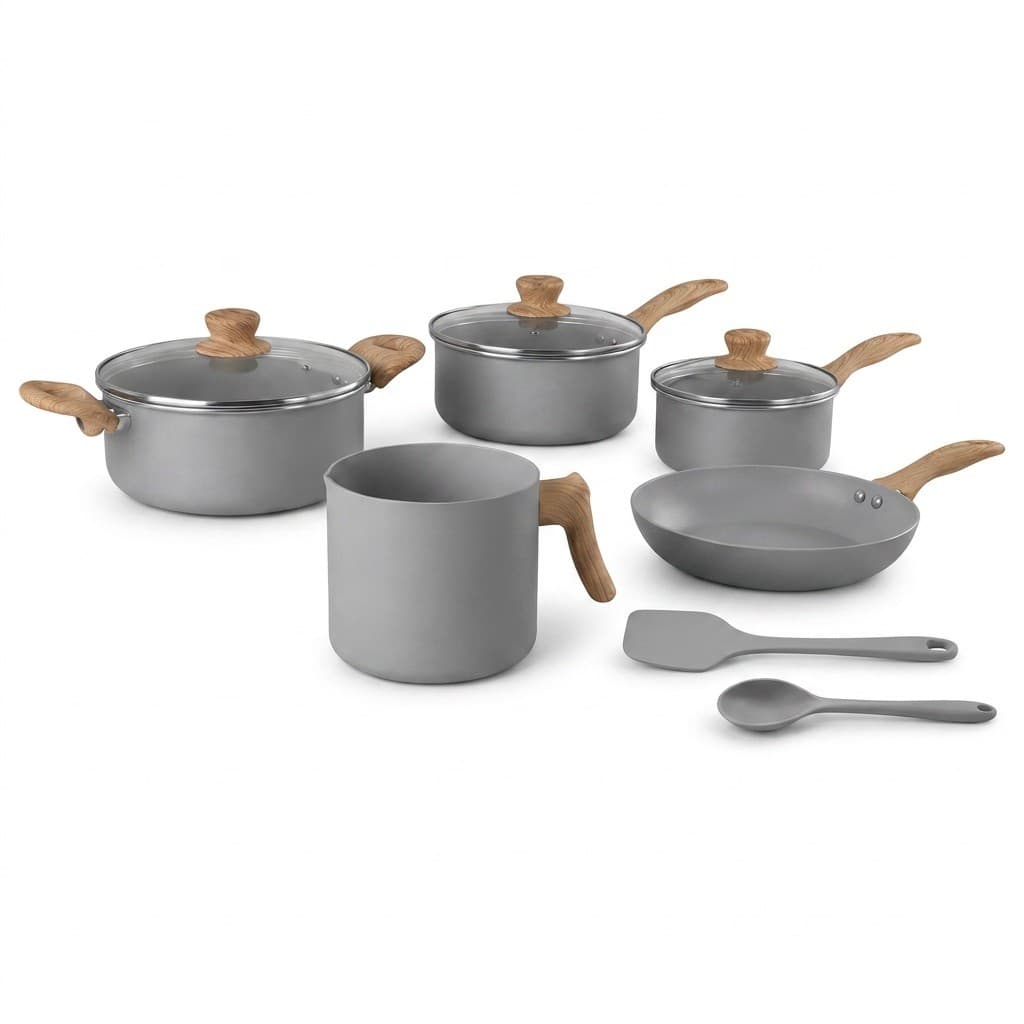Jogo de Panelas Brinox Easy Gris 7 Peças com Indução