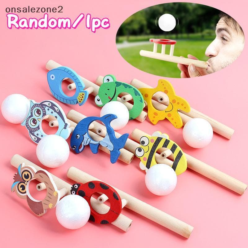 ONS Exercitador De Respiração Brinquedos Para Crianças Apito Flutuante Sopro Tubo Bolas Soprando Balão Lançador Brinqued