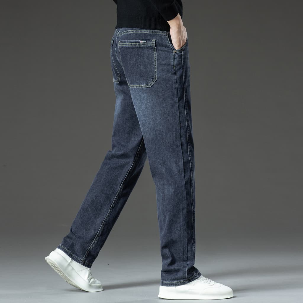 Outono novo estilo 2025 solto em linha reta confortável macio tornozelo comprimento Jeans na moda All-Match moda Denim c