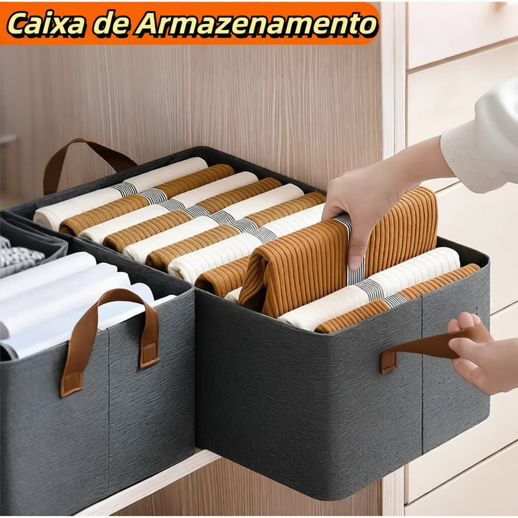 KIT2-6PCS Caixa De Armazenamento De Roupa Cesto Organizador De Guarda-Roupas, Multiuso Rígido Caixa 47cmx28cmx20