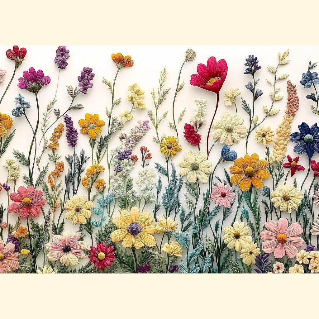 Quebra-cabeça adulto 1.000 peças, quebra-cabeça de flores silvestres - dança de flores silvestres, quebra-cabeça de flor