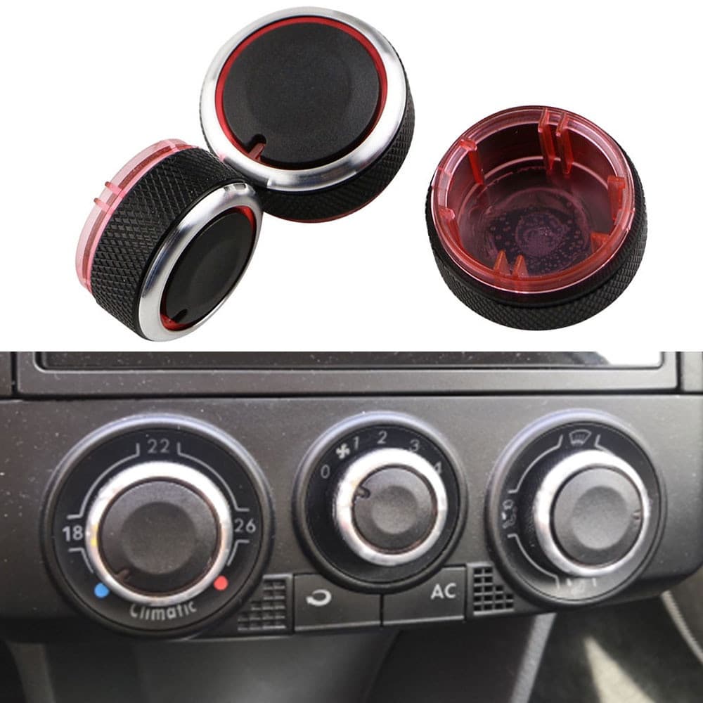Conjunto de 3 Peças de Botões de Controle de Aquecimento do Ar Condicionado para VW POLO 2004-2013 MK4 MK5 9N 9N3 6R Ace