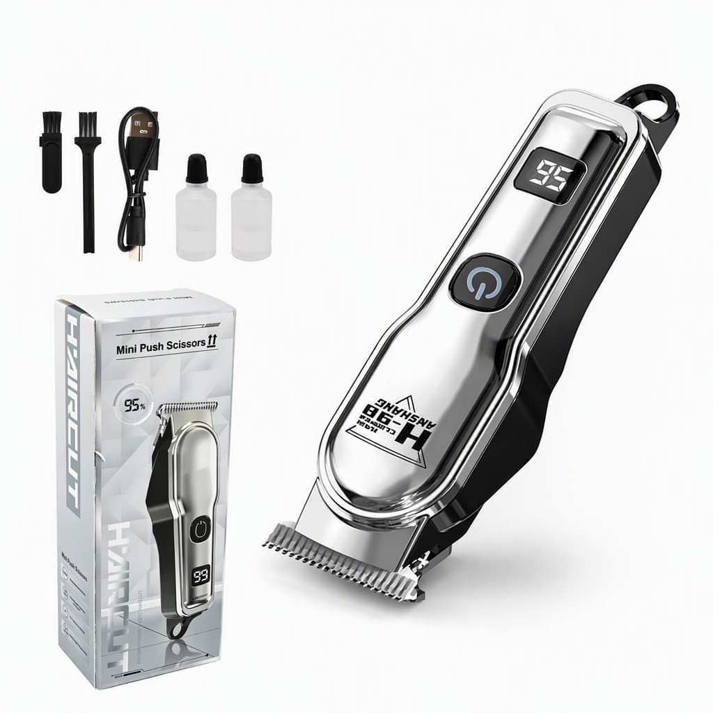 Trimmer Profissional Máquina de Acabamento Cabelo e Barba T-Blade Sem Fio Kit
