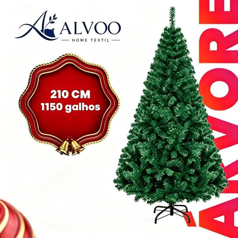 Árvore de Natal 2,10 Metros 1150 Galhos 1,80 Metros 850 Galhos Pinheiro Verde Cheia Luxo Gorda Decoração 180cm 120cm