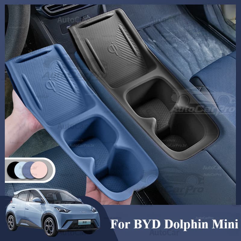 ​         Para BYD Dolphin Mini/Seagull: Conjunto de Proteção de Silicone para Carregador Sem Fio e Porta-Copos do Conso