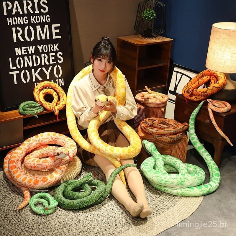 160cm Cobra Gigante De Pelúcia Simulação De Brinquedo Long Golden Python Recheada Plushie Crianças Meninos Presente
