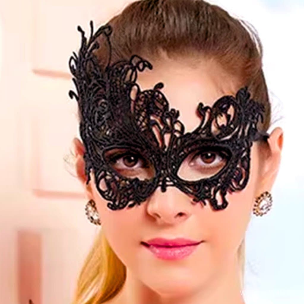 Máscara de olhos de renda com design de fênix para mulheres, ideal para festas.