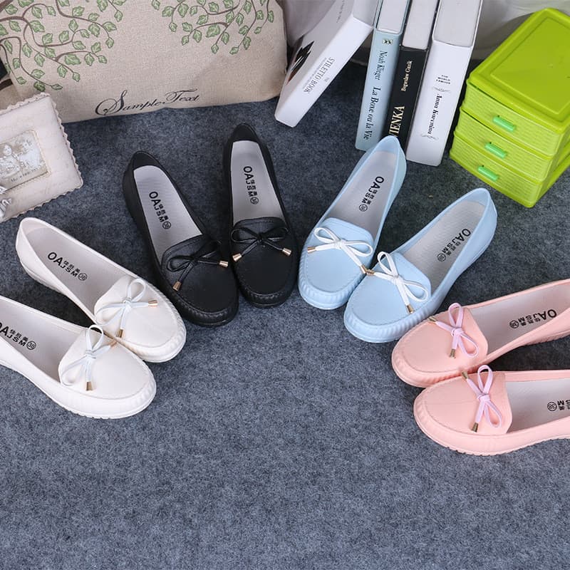 4 cores outono branco plástico ervilhas sapatos femininos sola macia confortável sapatos de maternidade plana mãe enferm