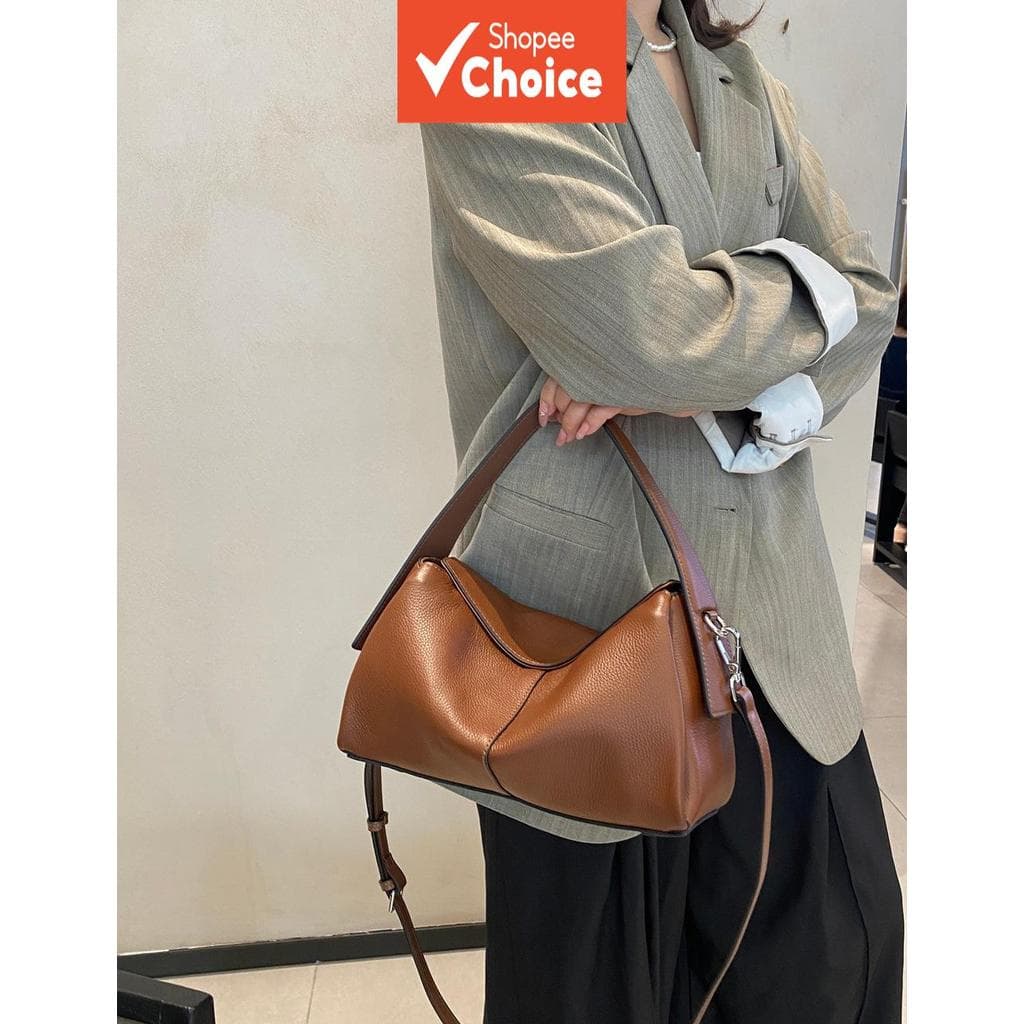 Bolsa de mão feminina de couro macio, bolsa tiracolo da moda, bolsa de ombro casual para uso diário e viagens