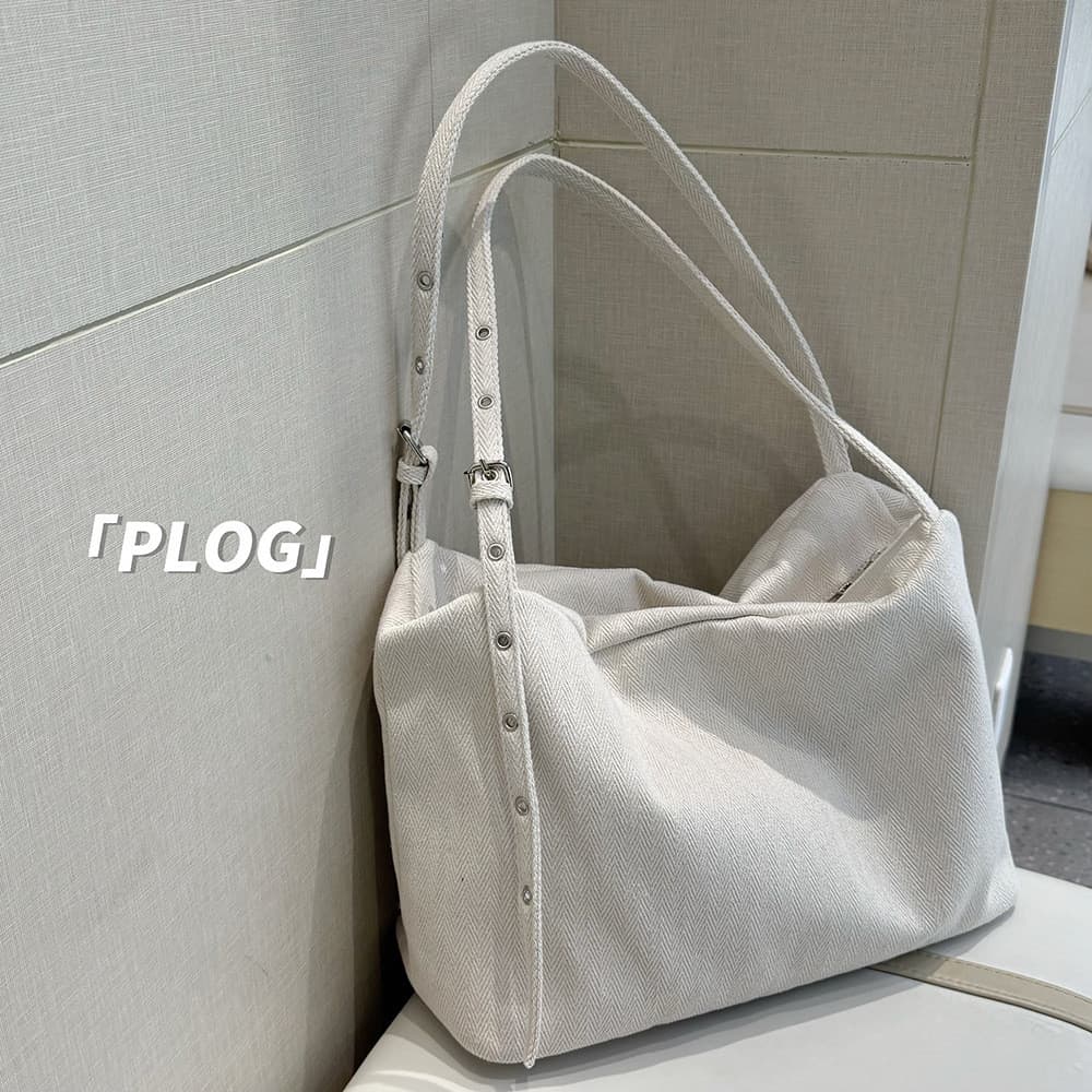 Bolsa Tote de lona preguiçosa simples bolsa de ombro de grande capacidade Casual Commuter All-Match bolsa feminina