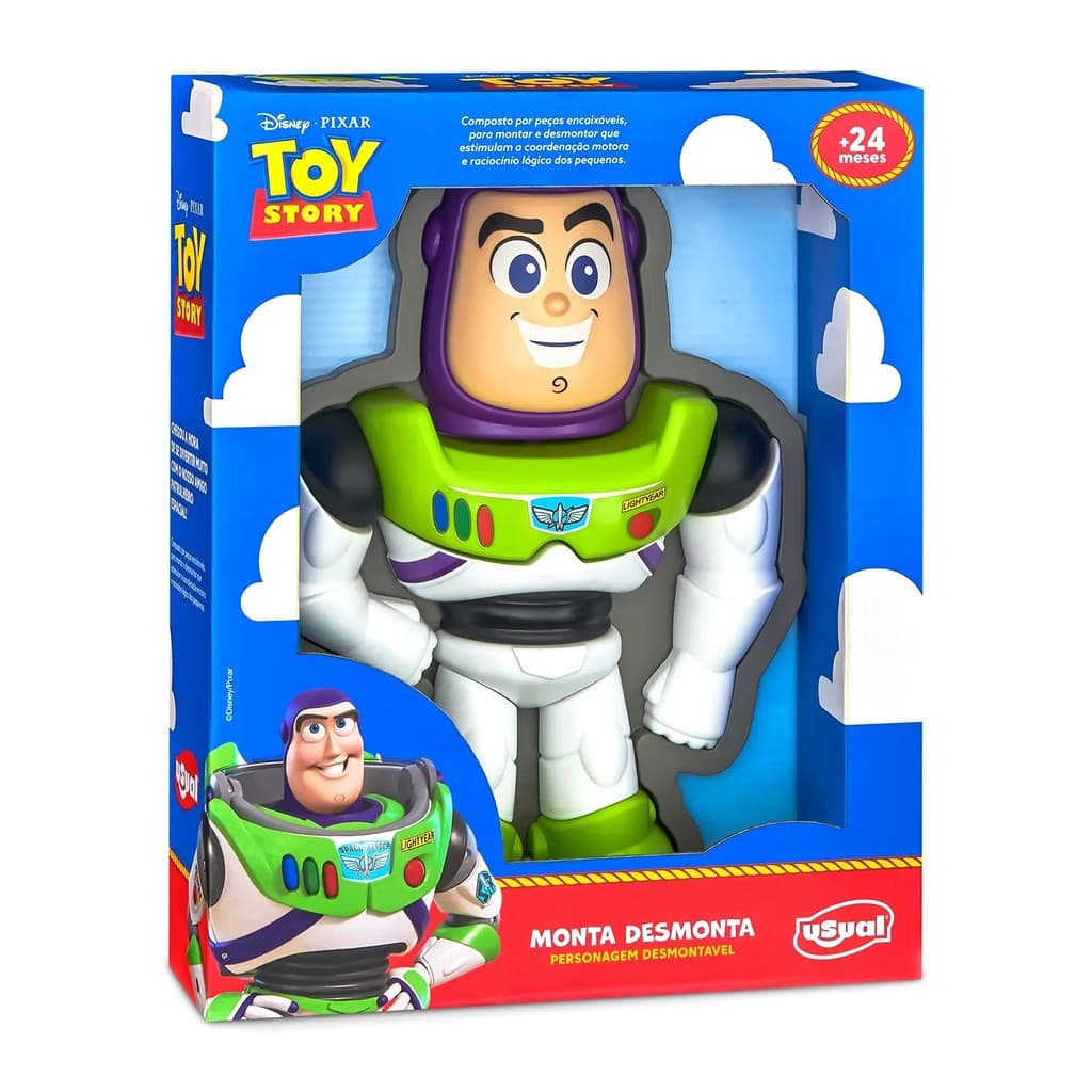 Monta Desmonta Buzz Lightyear Disney Brinquedo Pedagógico Infantil 24 Meses - Usual Brinquedos