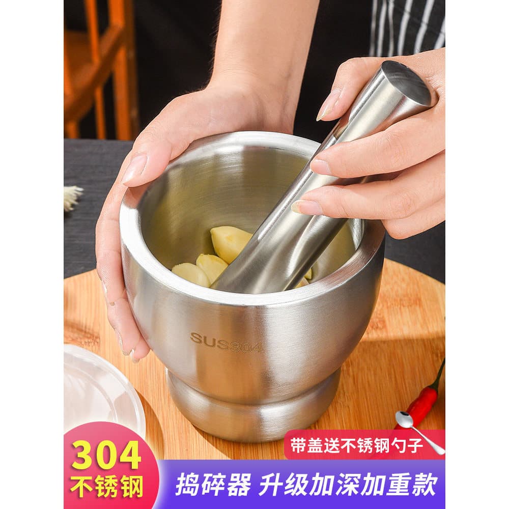 304 aço inoxidável triturador de alho doméstico masher Manual moagem alho masher alho argamassa masher medicina masher a