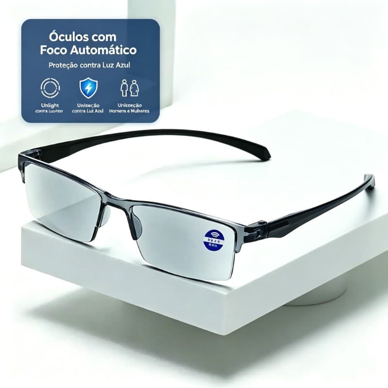 Óculos de Leitura Inteligente com Zoom Automático, Uso Diário Masculino e Feminino