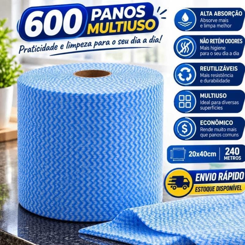 Bobina de Pano Multiuso Profissional Perfex alta absorção 50un / 600un Pano de Limpeza Geral
