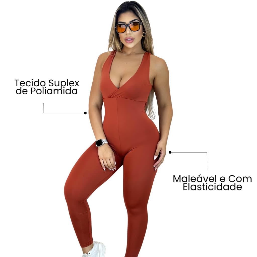 Macacão Fitness Feminino Zero Transparência Pala Modas Fitness