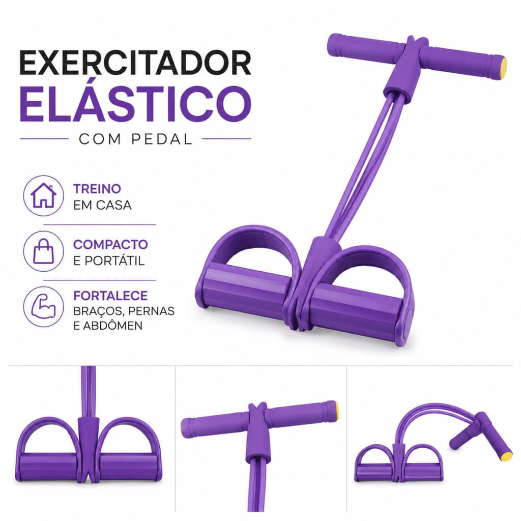 Kit Acessorio Extensor 2 Elasticos Exercicios Academia