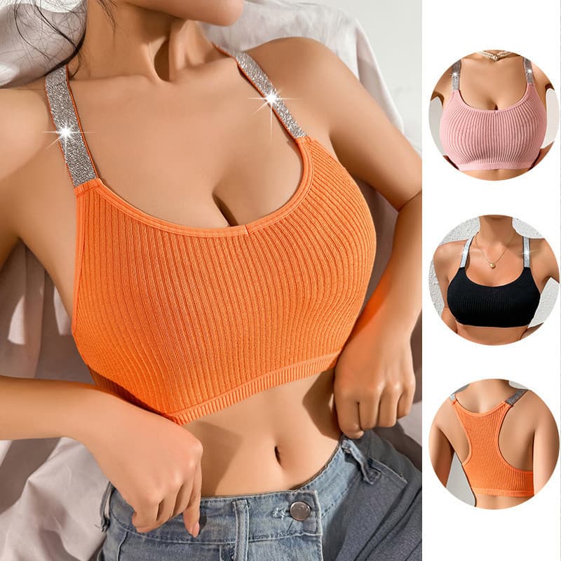 [Estoque pronto] Colete roupa íntima curto umbigo recortado quente menina feminina estilingue Top roupa externa