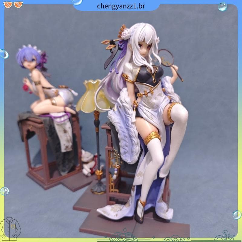 Estilo chinês do Zero outro mundo Emilia rem Cheongsam rem Anime figura ornamentos modelo doméstico
