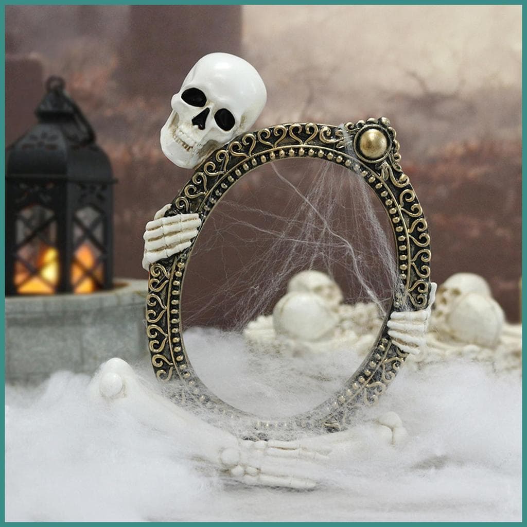Estatuetas De Esqueleto Decorativas Escultura De Mesa Decorativa Resina Moldura De Foto Estatueta Para Halloween hwipfbr