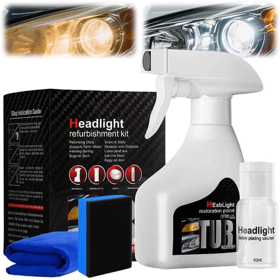 Kit de Reparação de Faróis de Carro 2026, Kit de Limpeza e Reparação de Faróis com Spray de Revestimento, Kit de Reparaç