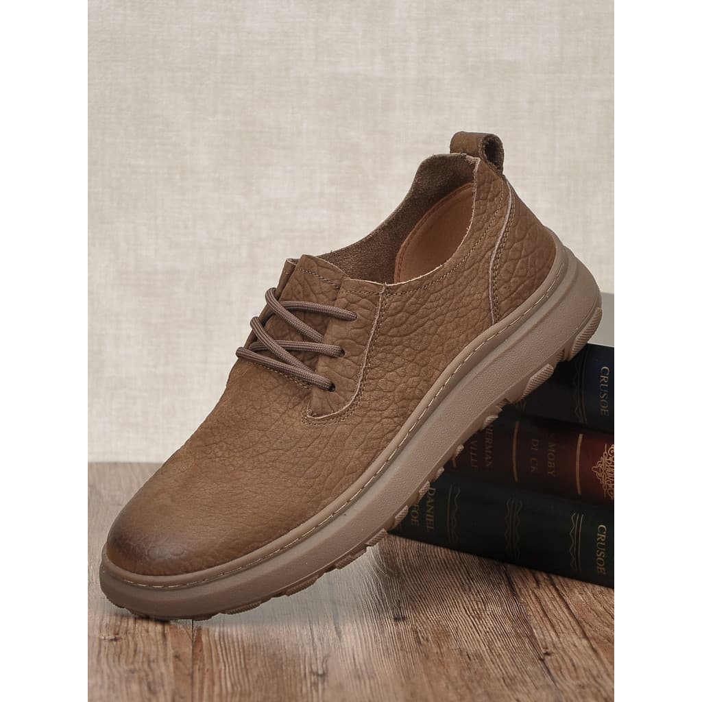 Sapatos de couro masculino couro genuíno de sola grossa resistente ao desgaste sapatos masculinos ao ar livre Workwear s