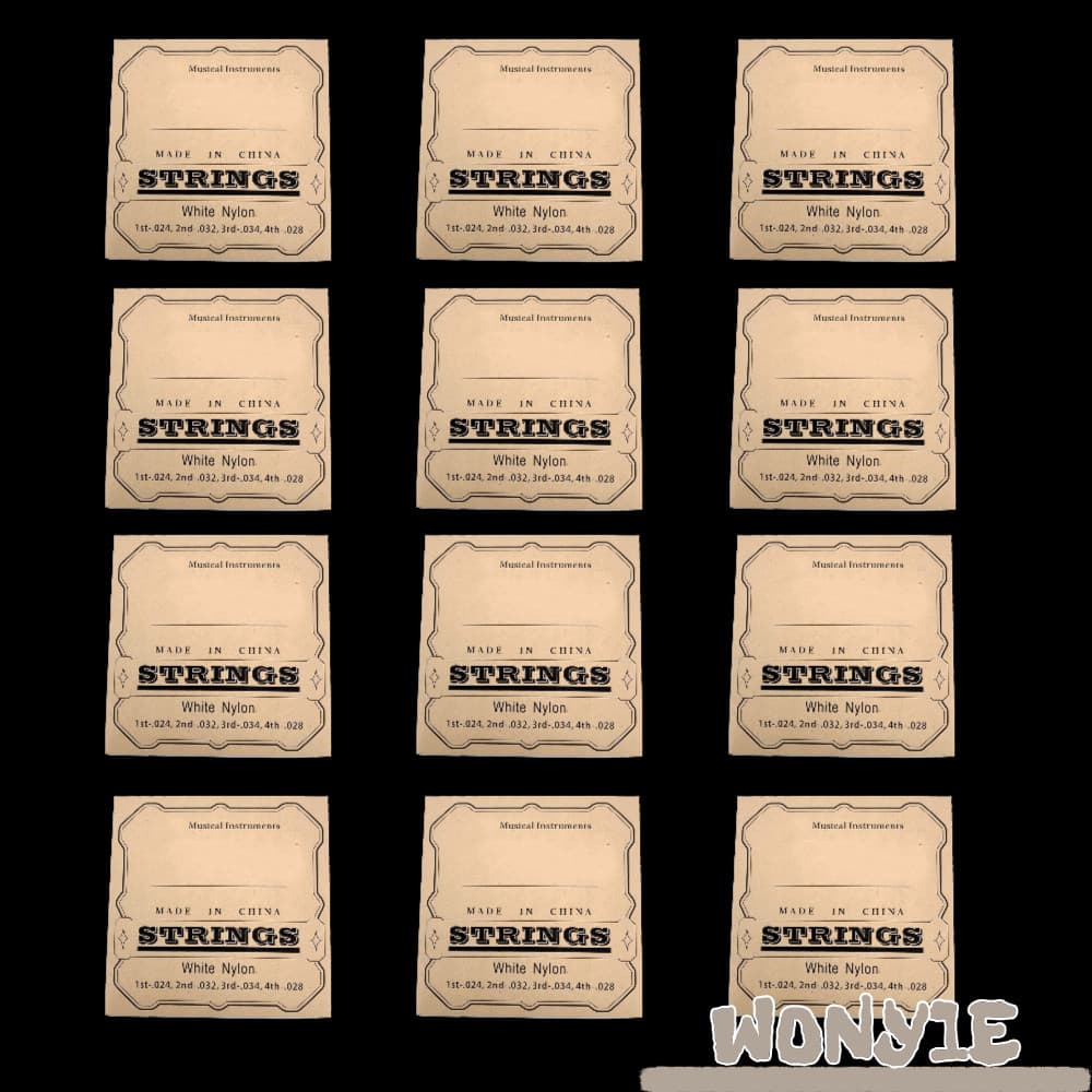 WONY1E 12 Conjuntos De Cordas Para Ukulele , 21 23 26 Brancas De Substituição De Material De Nylon