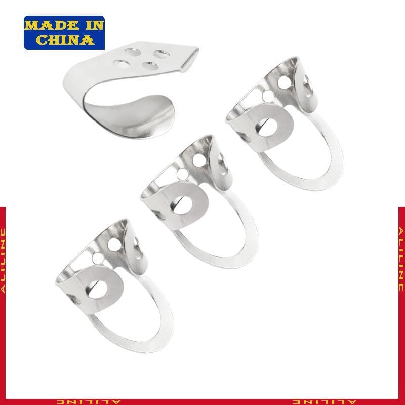 4 Pcs Palhetas Dedo Guitarra Ajustáveis Palheta Para Baixo Ukulele Metal Thum