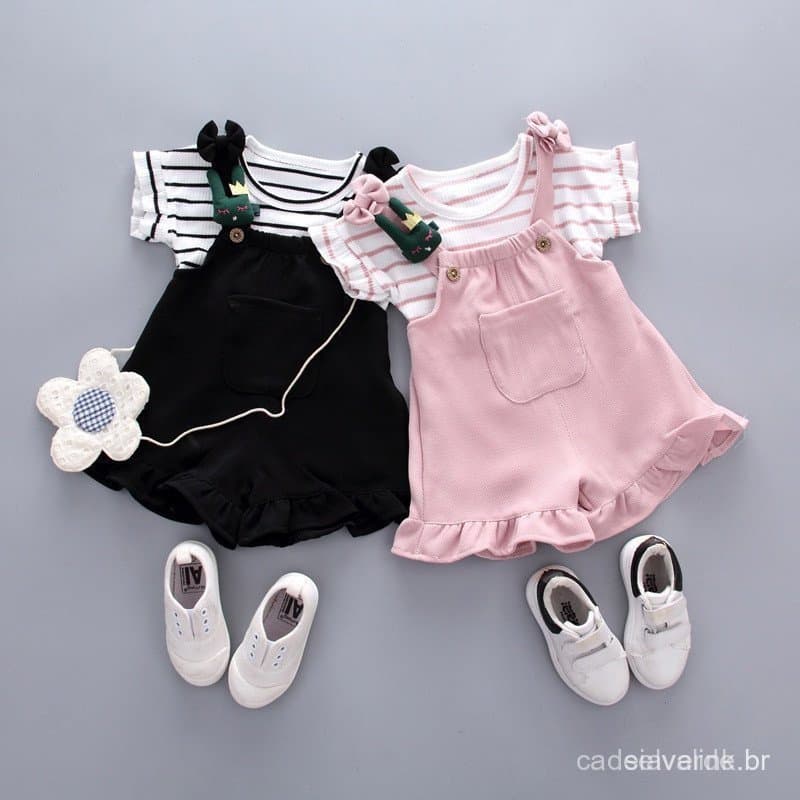 Roupas Infantis de Verão Novo Estilo de Verão Roupas Infantis / Calções Infantis de Manga Curta Conjunto de duas peças