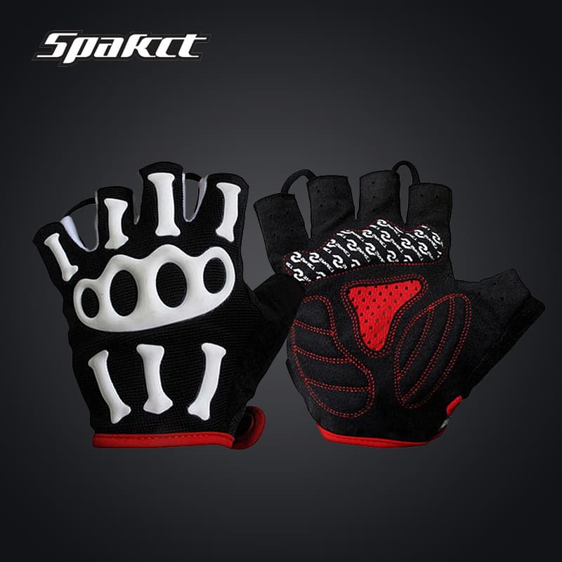 Spakct spakct verão luvas de ciclismo das mulheres dos homens meio dedo crânio conjunta Mountain Bike luvas de bicicleta