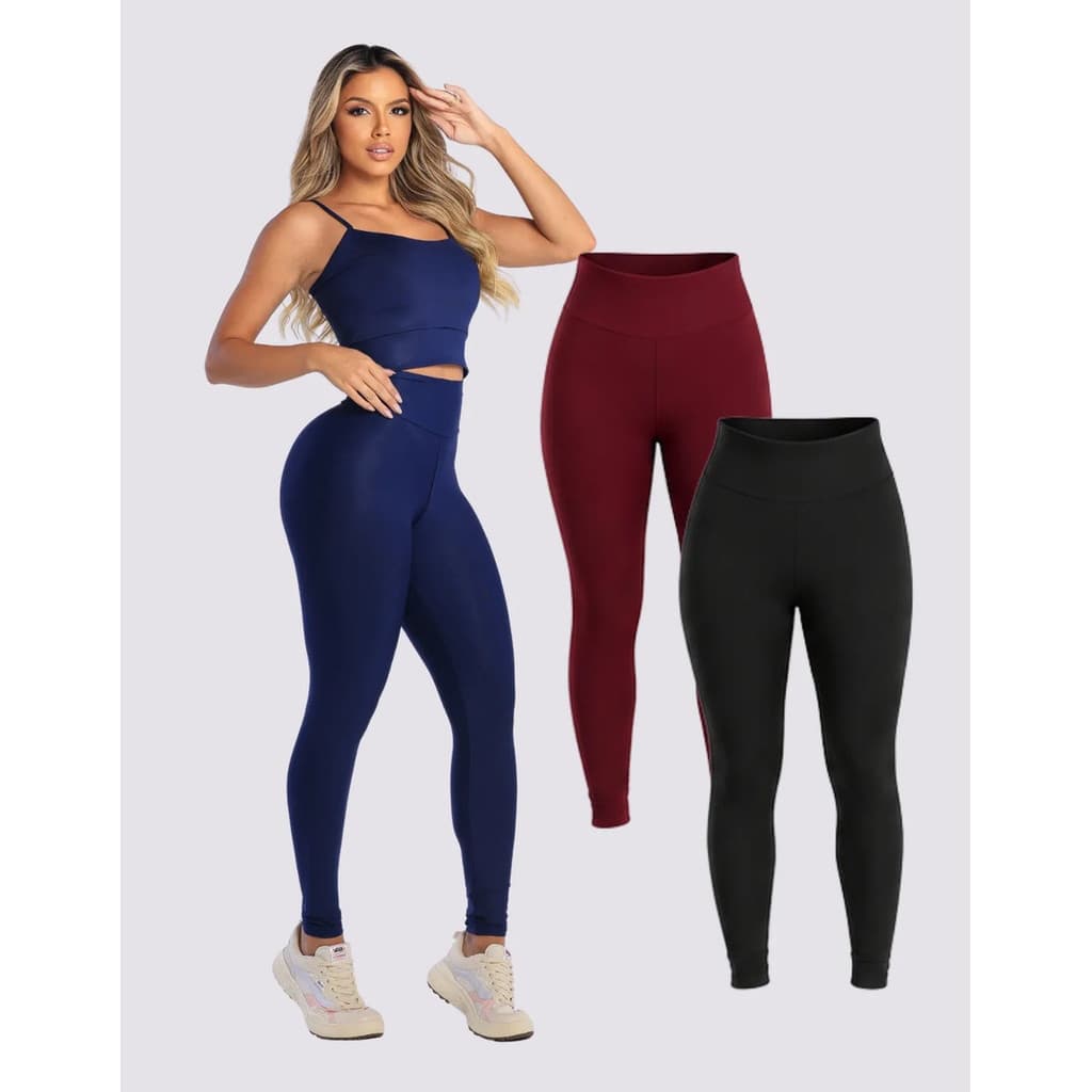 Conjunto Fitness Academia Top E 2 Legging Zero Transparência ASD