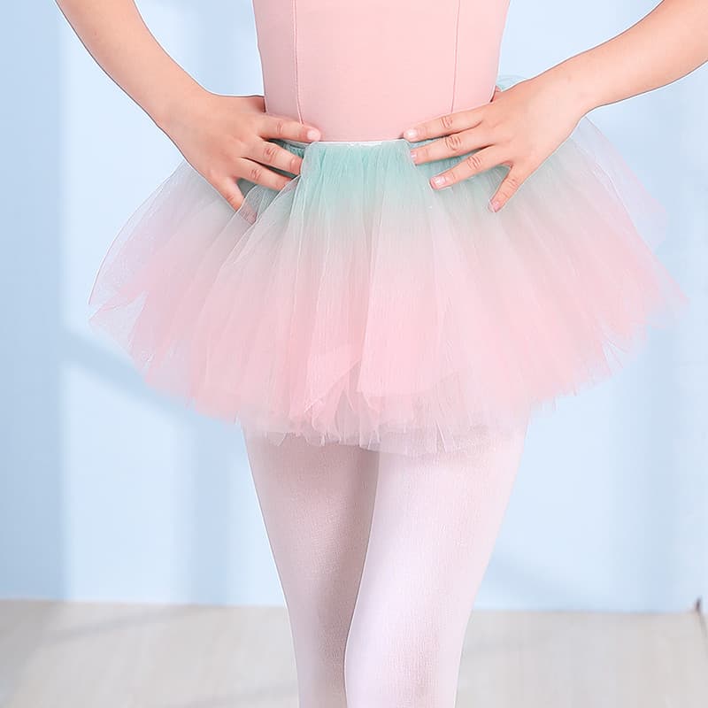 Crianças Pettiskirt meninas saia de dança de verão bebê gradiente saia de balé dança prática de dança saia de gaze